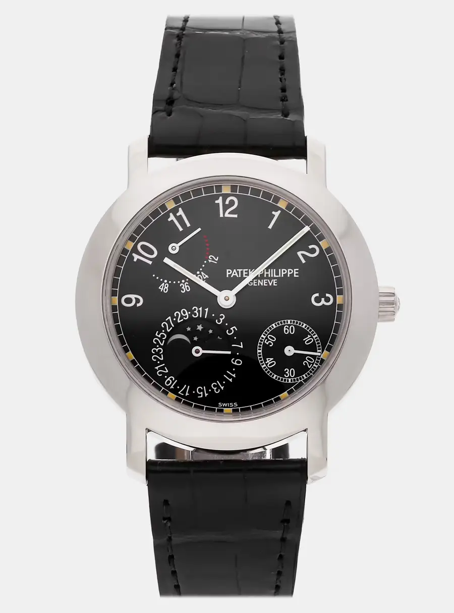 Patek Philippe Complications 5055G-001 Black White Gold Automatic Men's Wristwatch 36mm