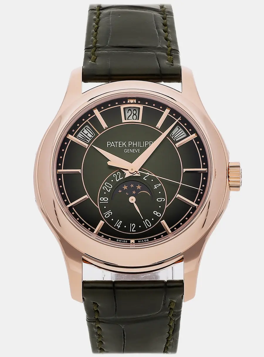 Patek Philippe Complications Annual Calendar Moonphase 5205R-011 Green Rose Gold Automatic Men's Wristwatches 40mm