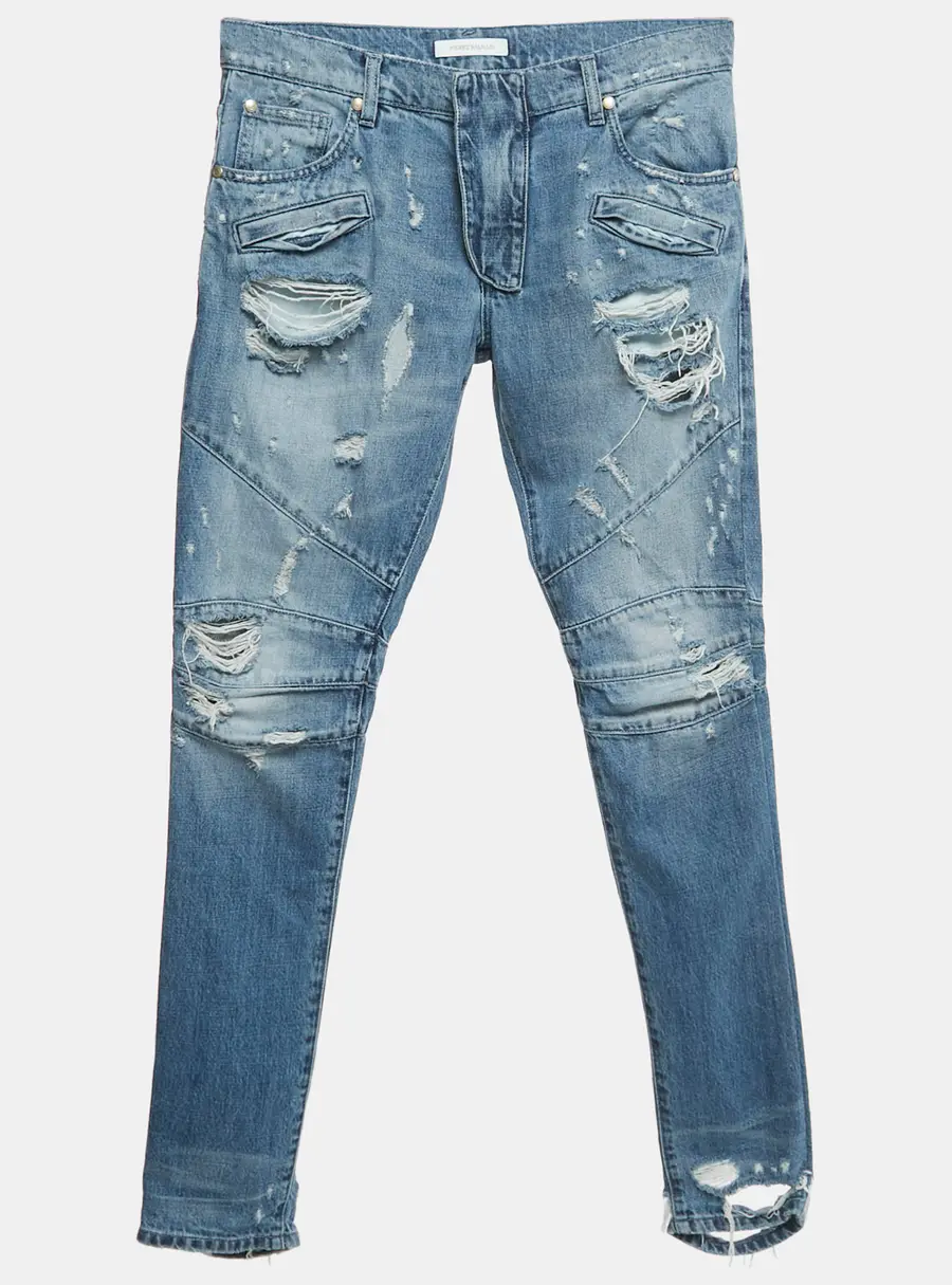 Pierre Balmain Blue Distressed Denim Jeans M Waist 33"