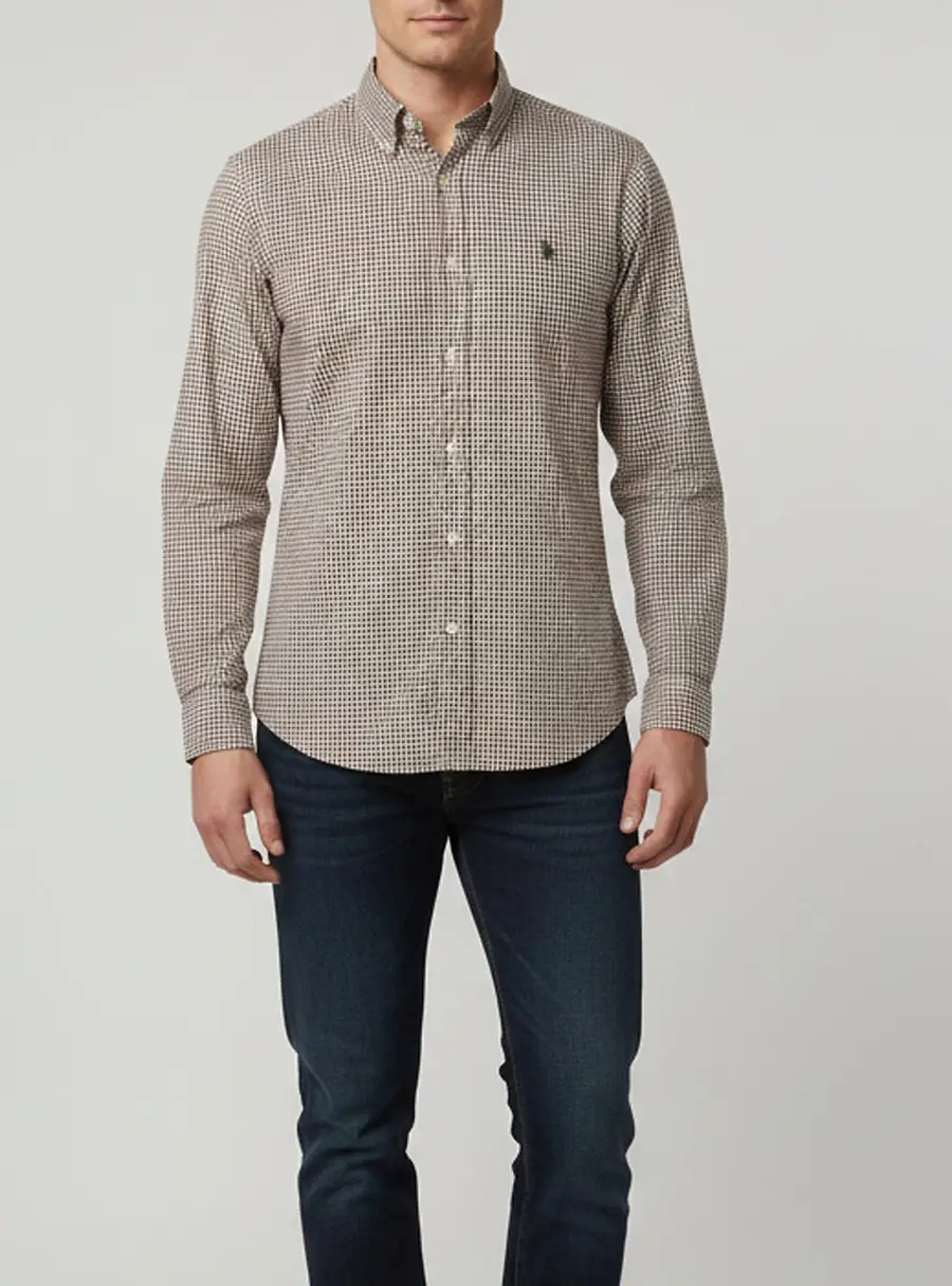 Polo Ralph Lauren Brown Gingham Cotton Button Down Shirt S