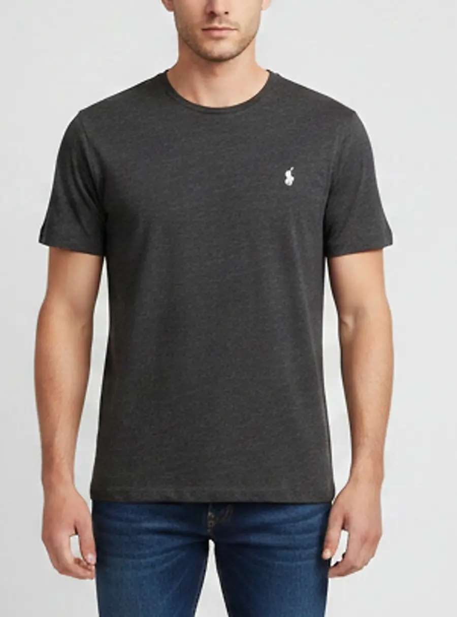 Polo Ralph Lauren Grey Logo Embroidered Jersey T-Shirt M