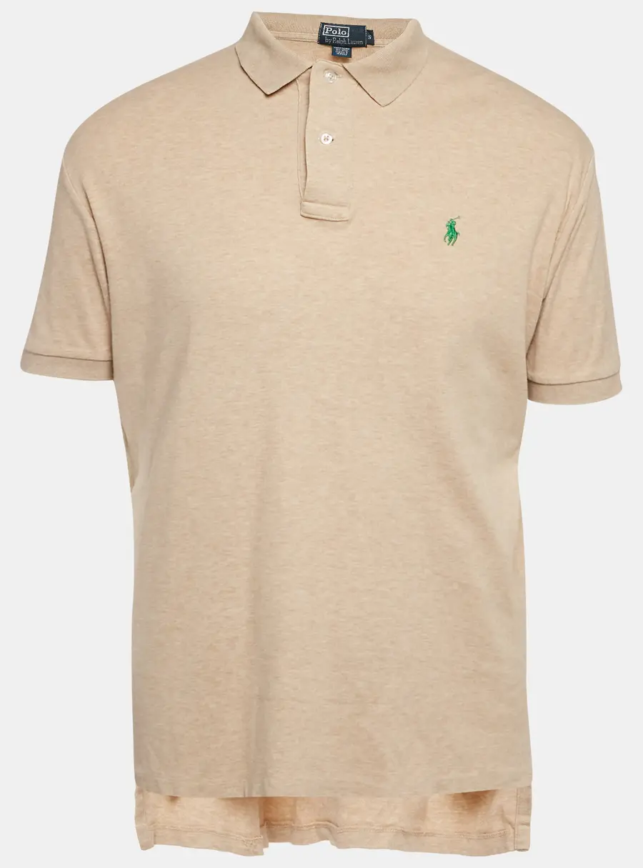 Polo Ralph Lauren Beige Jersey Polo T-Shirt S
