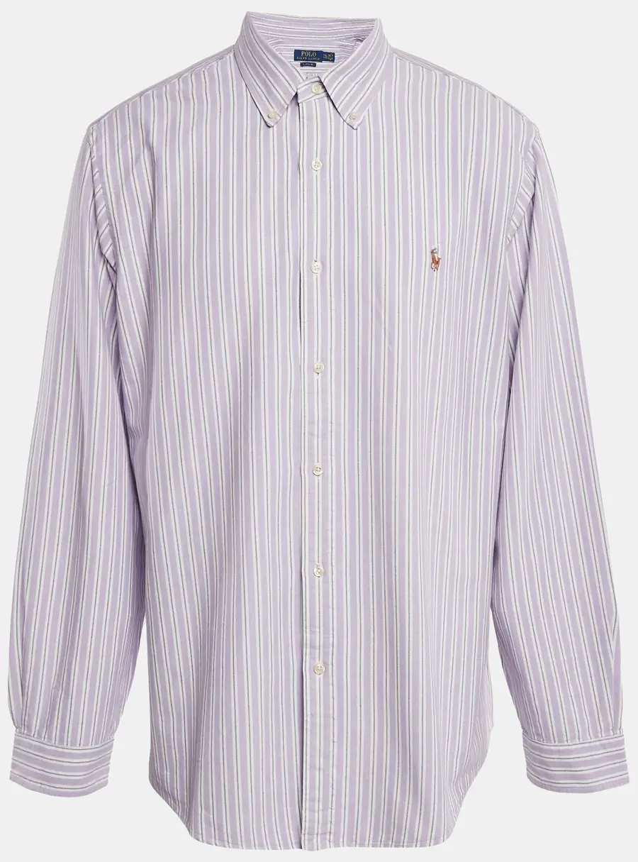 Polo Ralph Lauren Purple Stripe Cotton Button Down Shirt XXL
