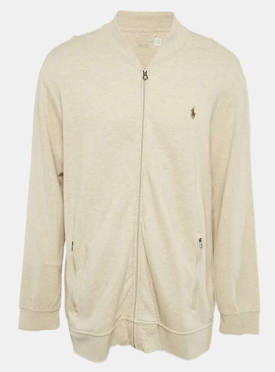 Polo Ralph Lauren Beige Jersey Zip-Up Jacket XXL