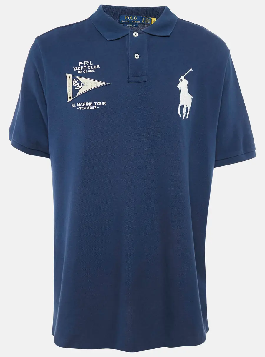 Polo Ralph Lauren Navy Blue Embroidered Polo T-Shirt XL