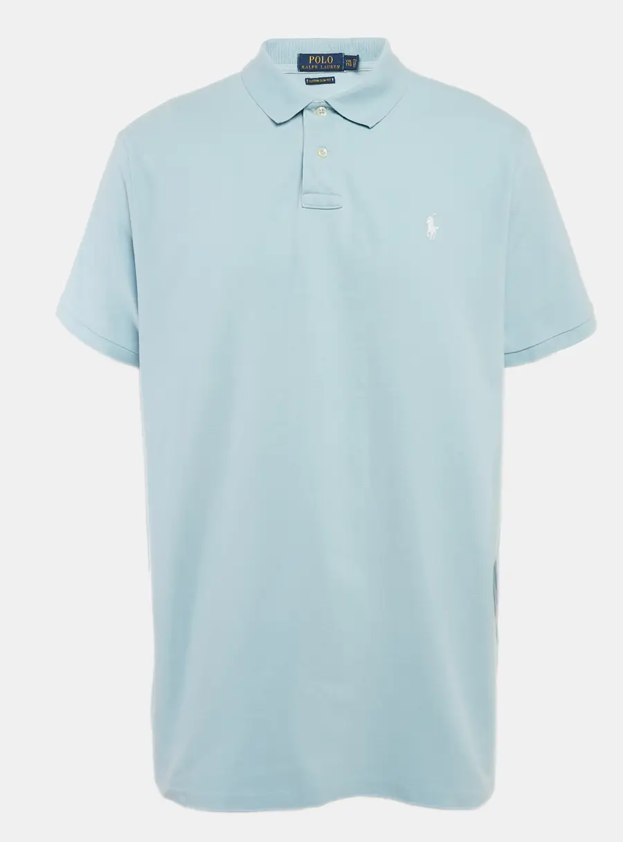 Polo Ralph Lauren Blue Logo Embroidered Cotton Pique Knit Polo T-Shirt XXL