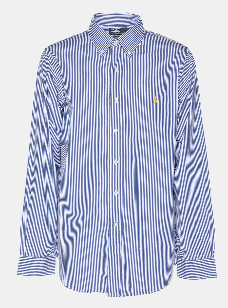 Polo Ralph Lauren Blue/White Striped Cotton Button Front Shirt XL