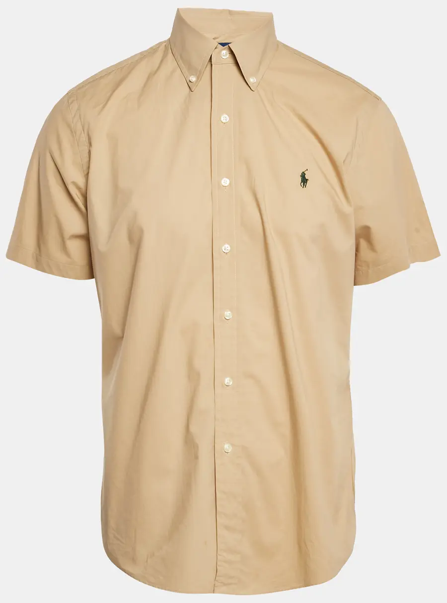 Polo Ralph Lauren Beige Cotton Short Sleeve Shirt L