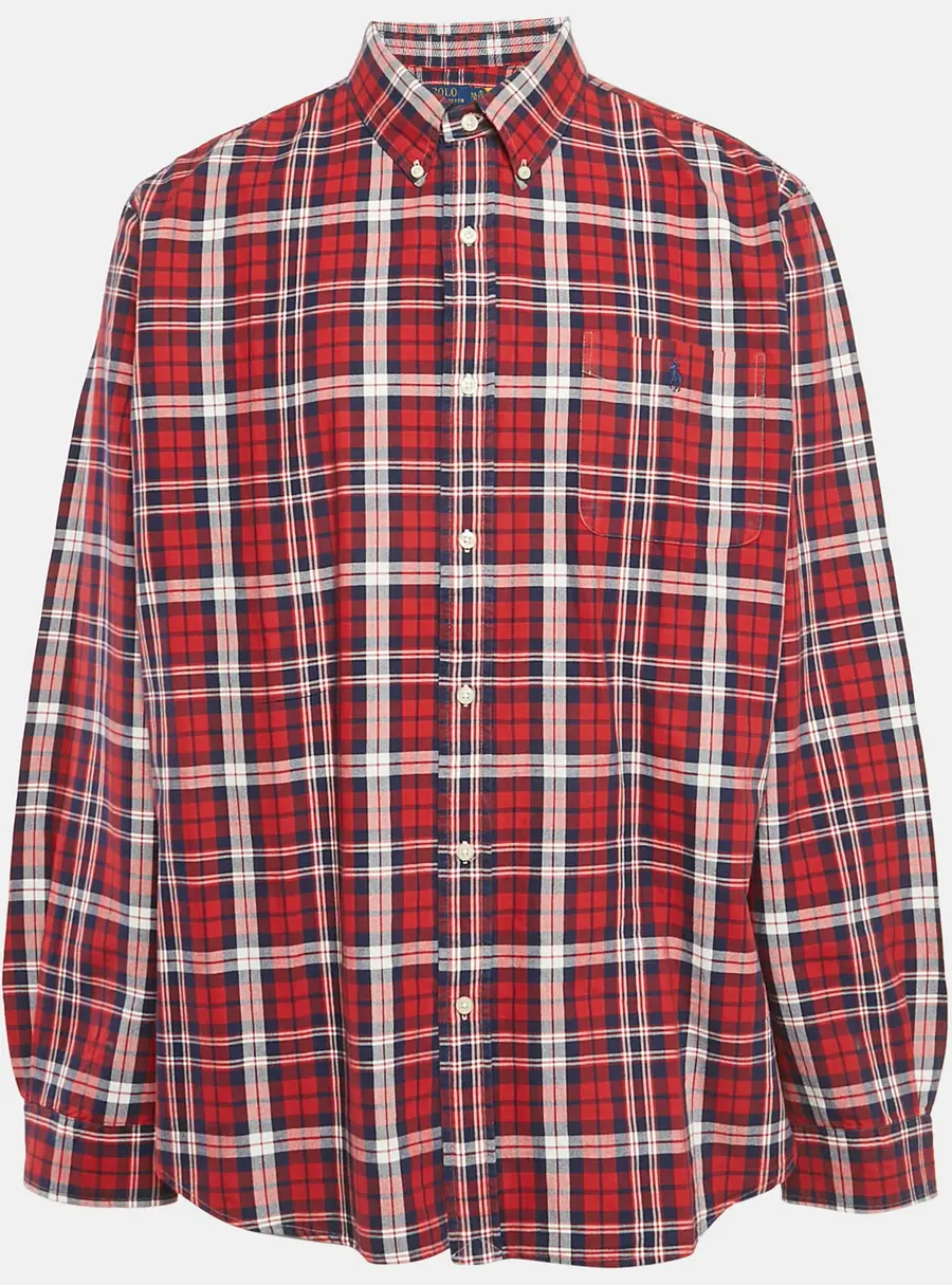 Polo Ralph Lauren Red Flannel Cotton Classic Fit Button Down Shirt XXL