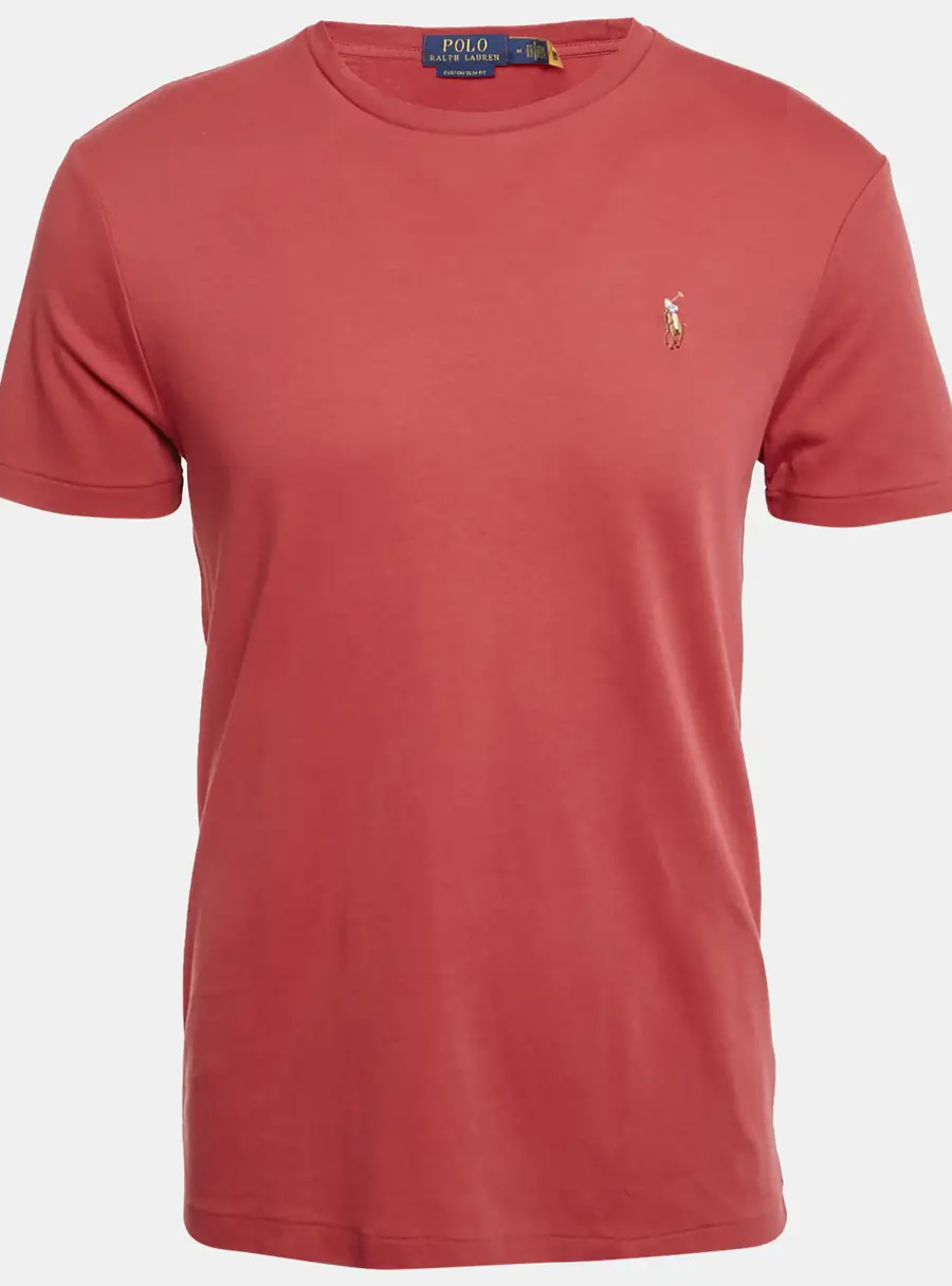 Polo Ralph Lauren Red Embroidered Polo Pony Cotton T-Shirt M