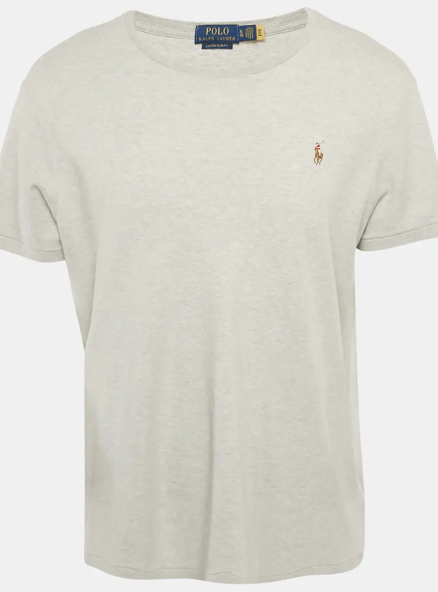 Polo Ralph Lauren Grey M&eacute;lange Cotton Custom Slim Fit T-Shirt XL