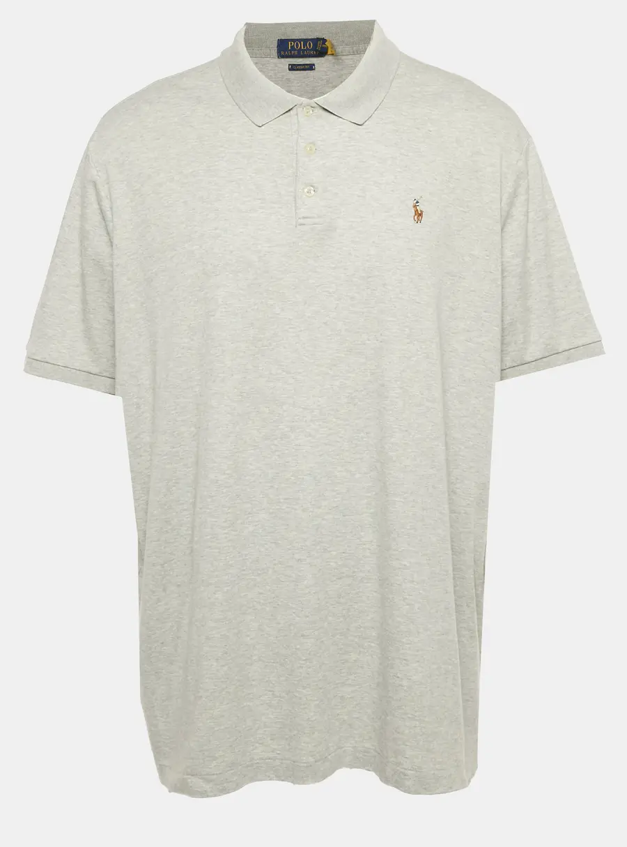 Polo Ralph Lauren Grey Logo Embroidered Cotton Polo T-Shirt XXL