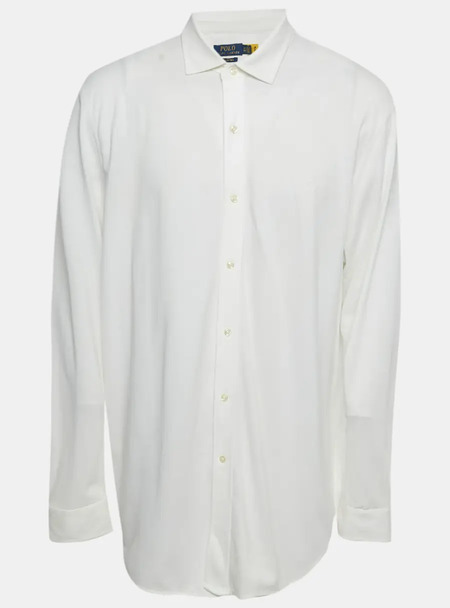 Polo Ralph Lauren White Knit Oxford Long Sleeve Shirt XXL