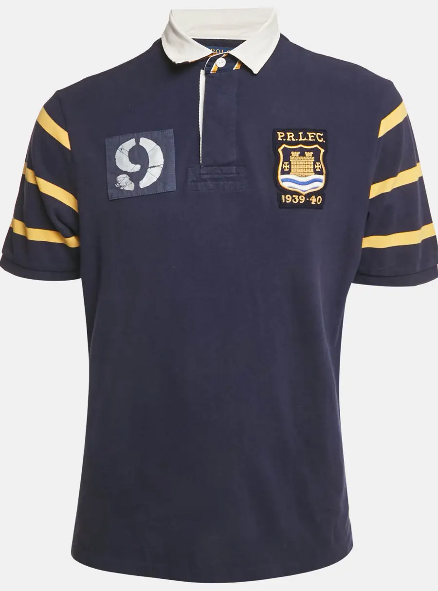Polo Ralph Lauren Blue Applique Cotton Polo T-Shirt L