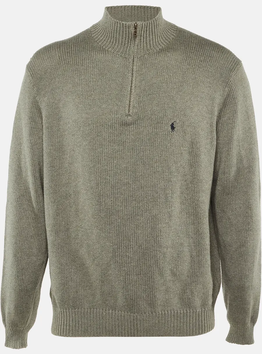 Polo Ralph Lauren Grey Cotton Knit High Neck Sweater L