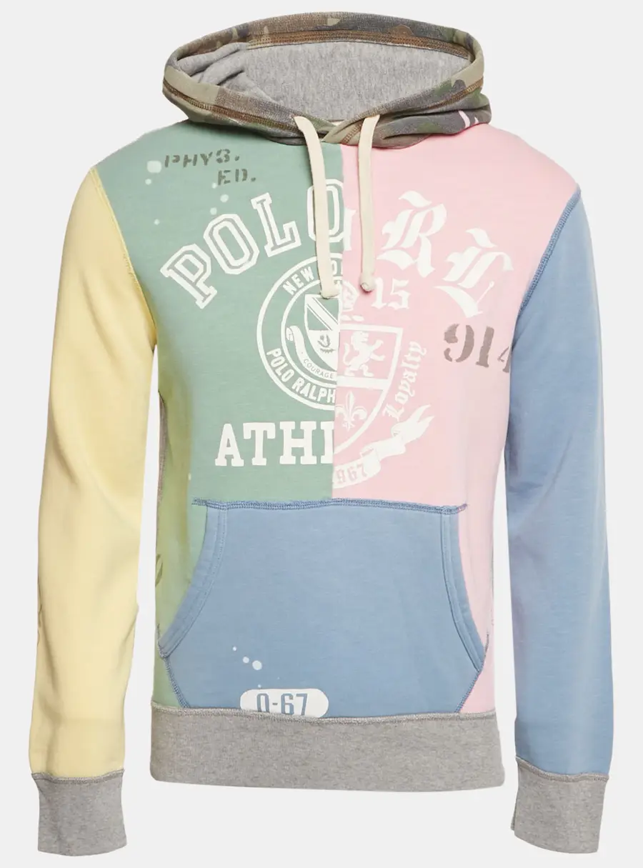Polo Ralph Lauren Multicolor Printed Patch Cotton Hoodie S