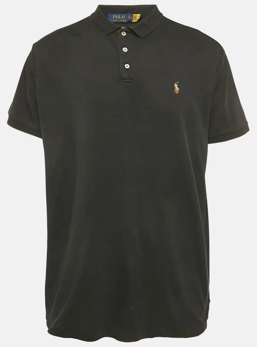 Polo Ralph Lauren Black Logo Embroidered Cotton Polo T-Shirt XXL