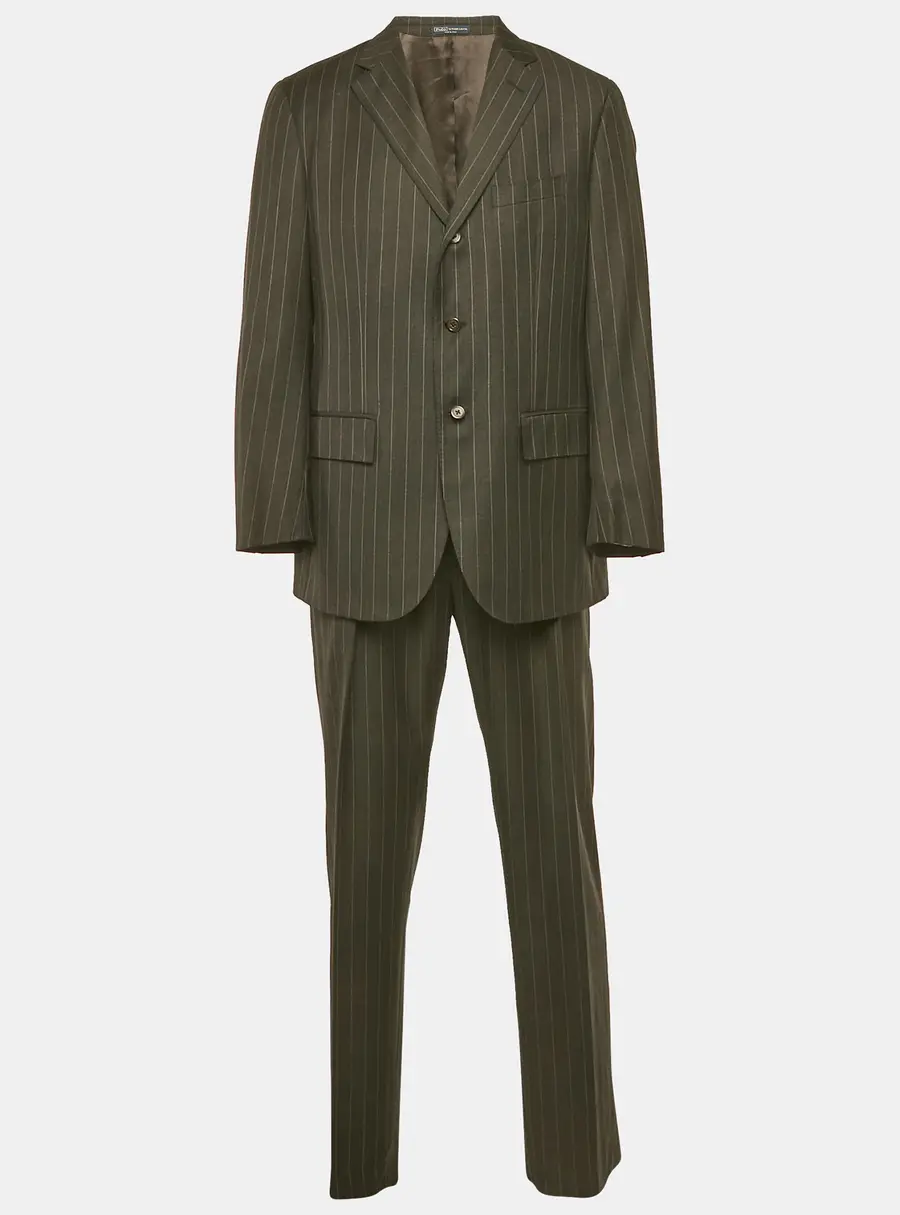 Polo by Ralph Lauren Charcoal Grey PinStriped Wool Regular Fit Suit XXS