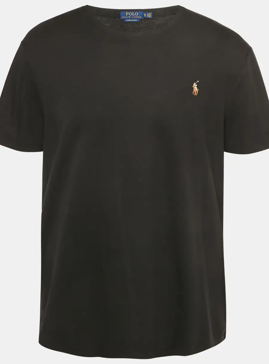 Polo Ralph Lauren Black Logo Embroidery Jersey Custom Slim Fit T-Shirt XL