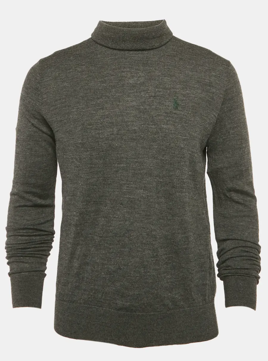 Polo Ralph Lauren Grey Merino Wool Turtle Knit Sweater L