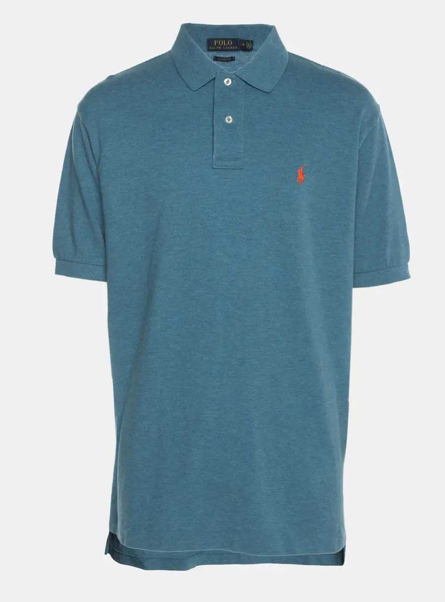 Polo Ralph Lauren Blue Jersey Logo Applique Classic Fit Polo T-Shirt L