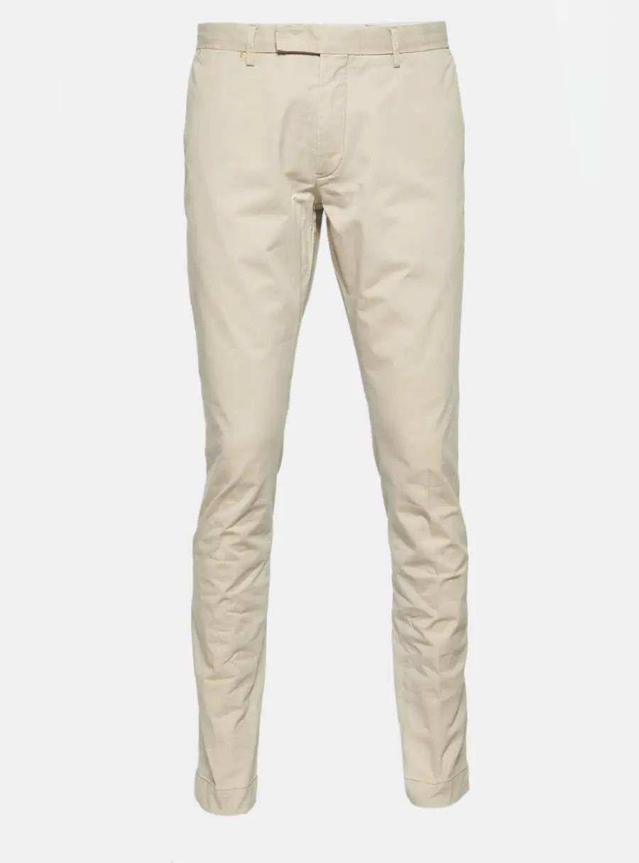 Polo Ralph Lauren Beige Gabardine Stretch Slim Fit Pants L