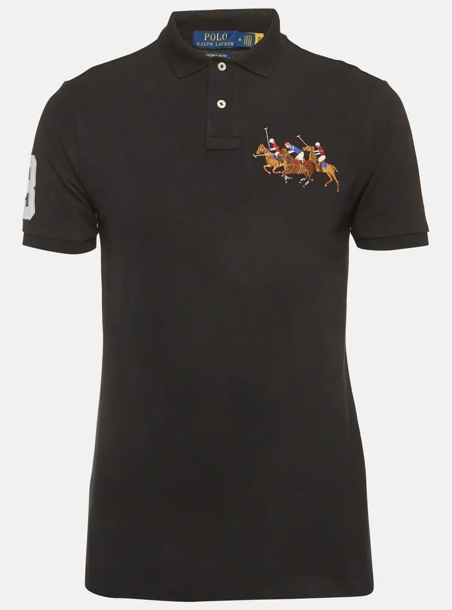 Polo Ralph Lauren Black Cotton Pique Polo T-Shirt M