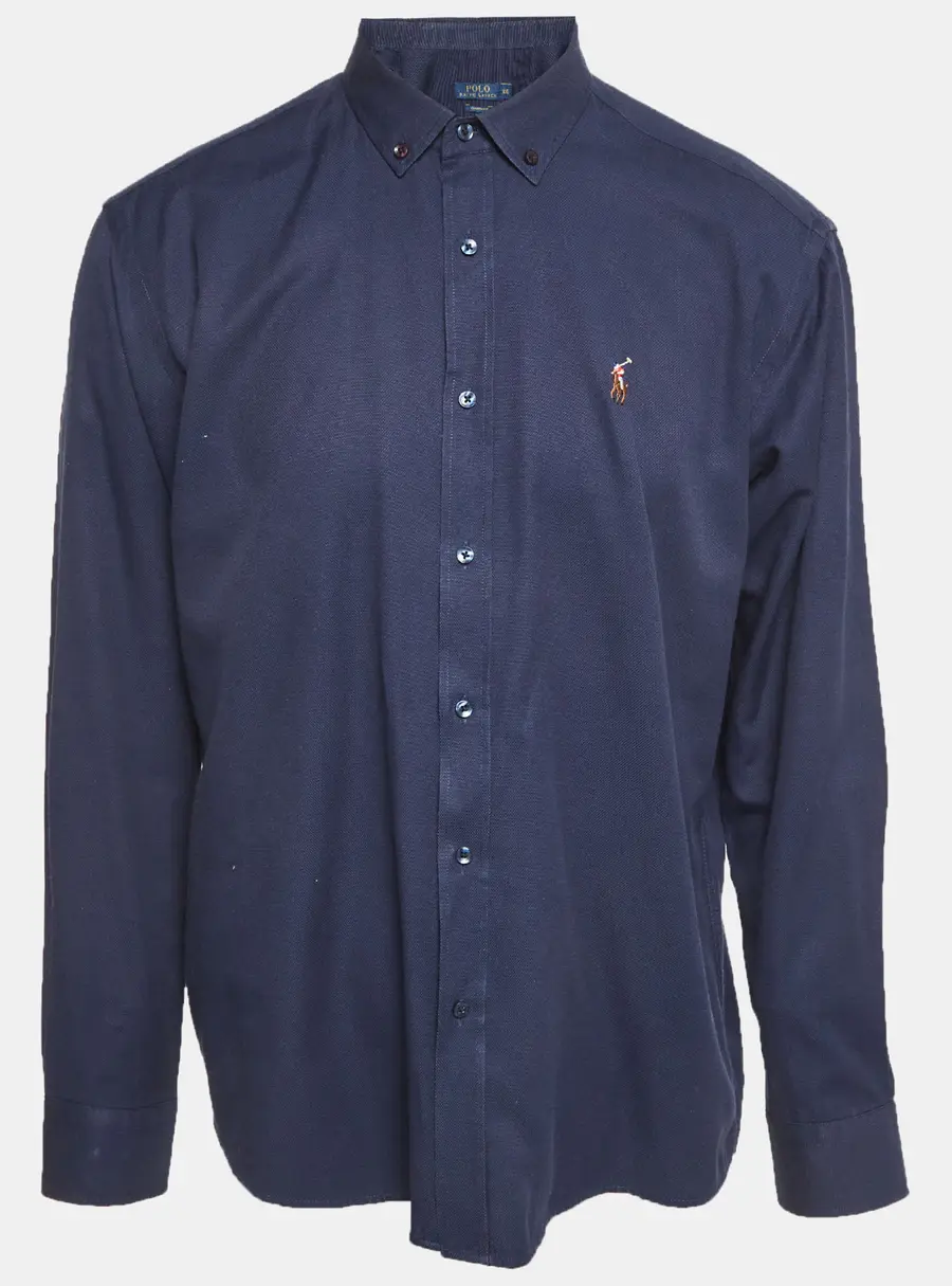Polo Ralph Lauren Blue Cotton Custom Fit Shirt XXL