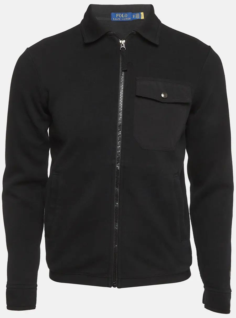 Polo Ralph Lauren Black Cotton Knit Zip Up Jacket XS