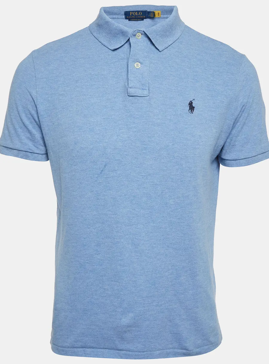 Polo Ralph Lauren Blue Cotton Pique Polo T-Shirt L