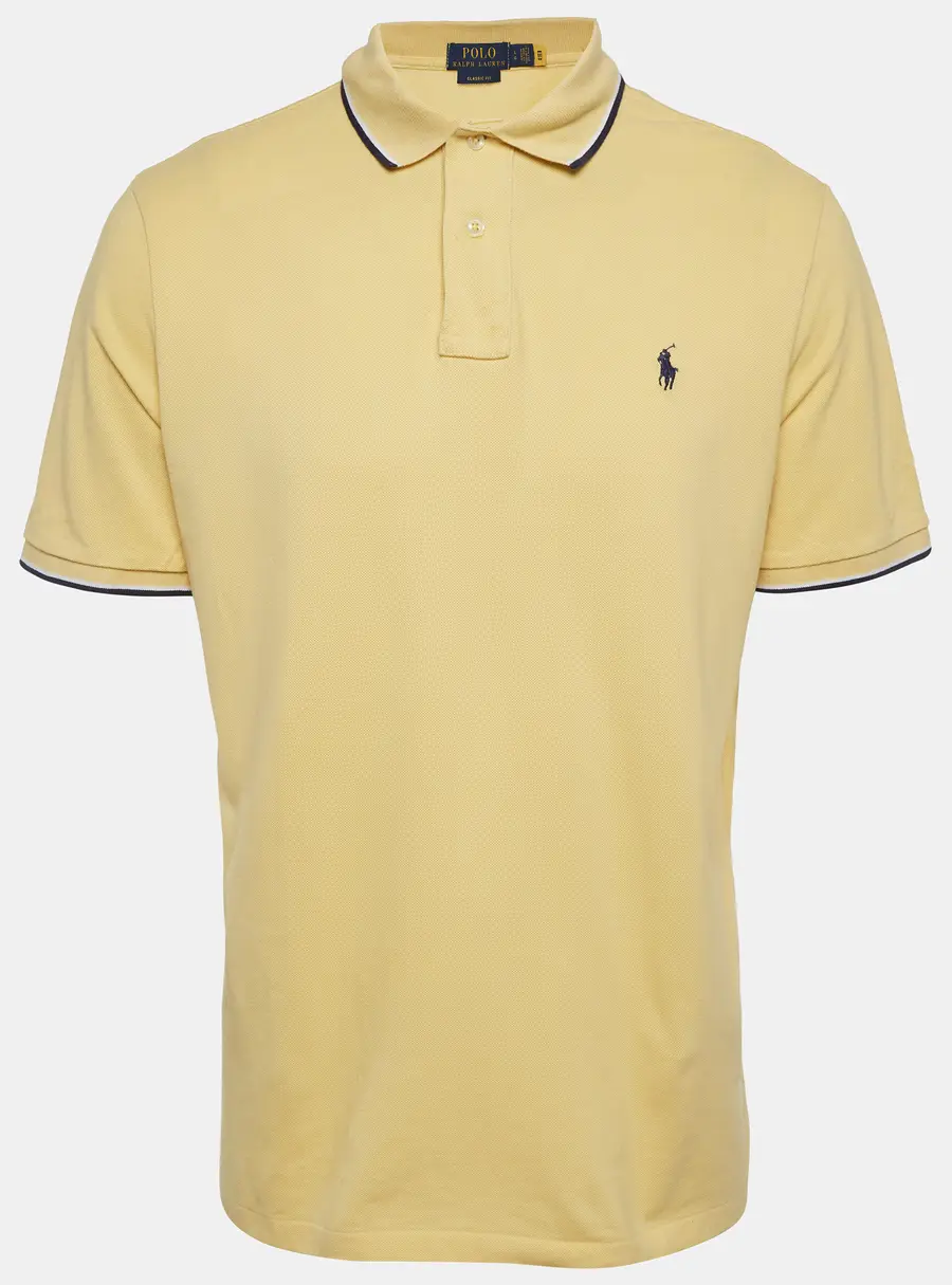 Polo Ralph Lauren Yellow Cotton Pique Polo T-Shirt L