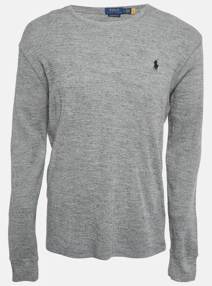 Polo Ralph Lauren Grey Cotton Knit Crewneck Pullover L
