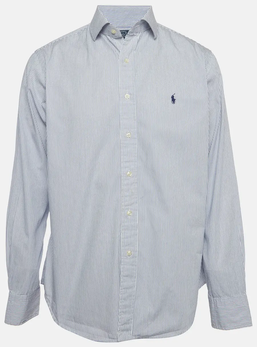 Polo Ralph Lauren White Stripe Cotton Buttoned Down Shirt XL