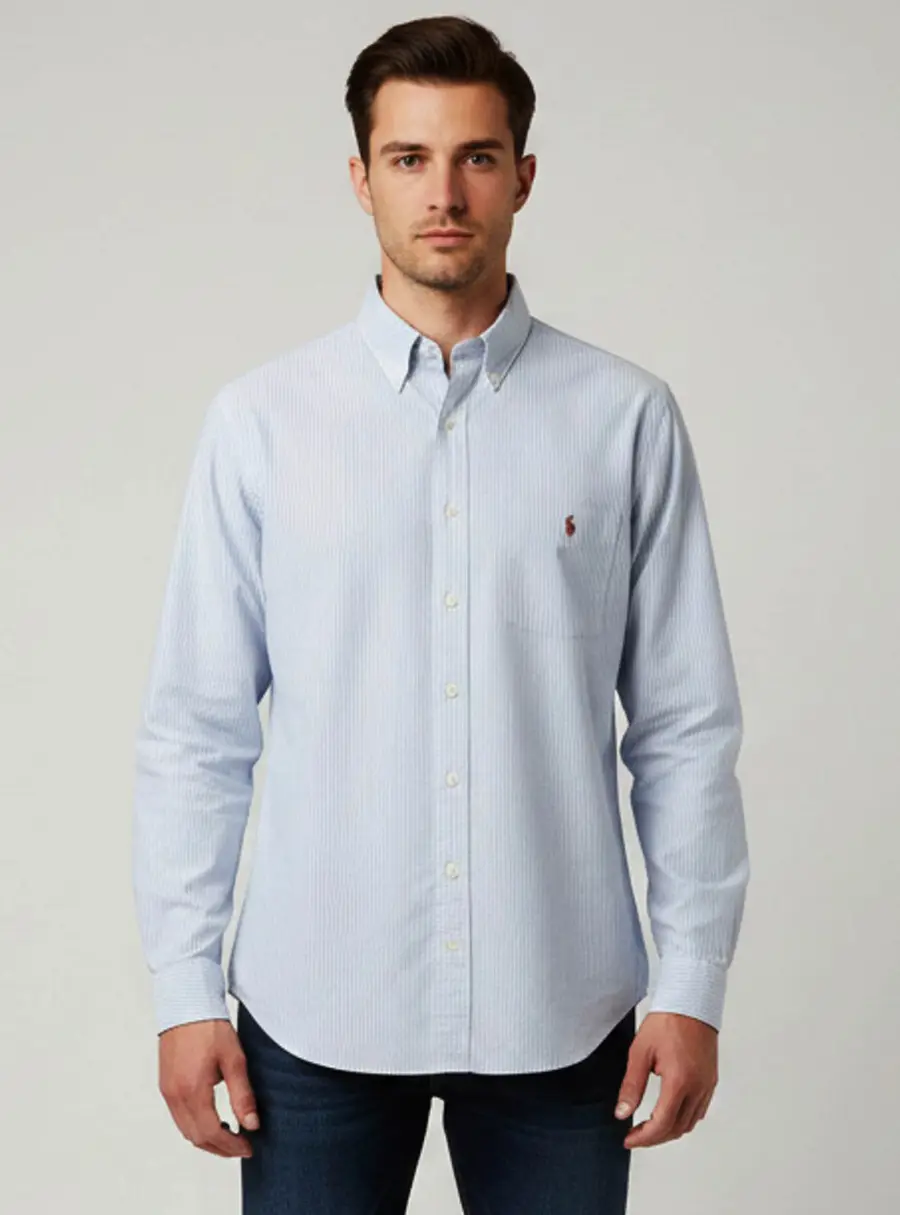 Polo Ralph Lauren Blue Stripe Cotton Button Down Shirt 1XB