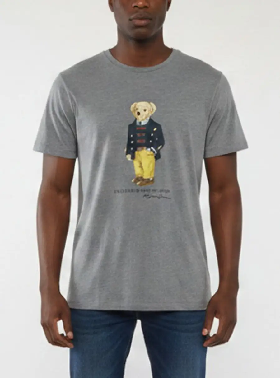 Polo Ralph Lauren Grey Printed Jersey Crewneck T-Shirt L