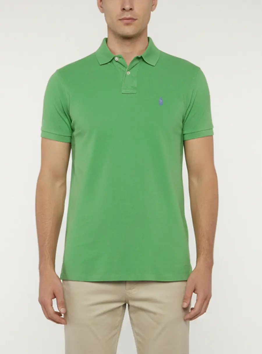 Polo Ralph Lauren Green Cotton Piqué Custom Fit Polo T-Shirt S