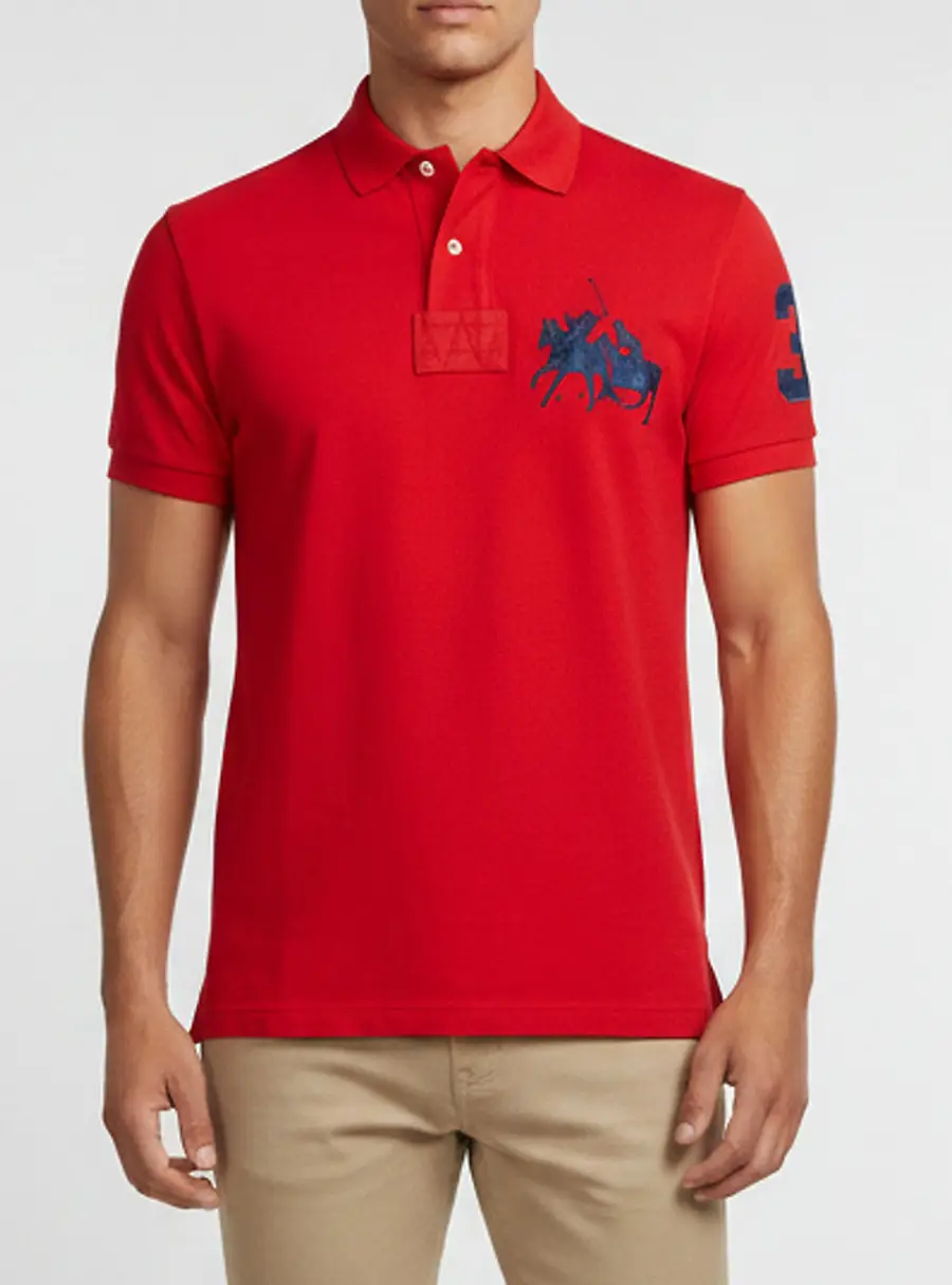 Polo Ralph Lauren Red Cotton Pique Custom Fit Polo T-Shirt S