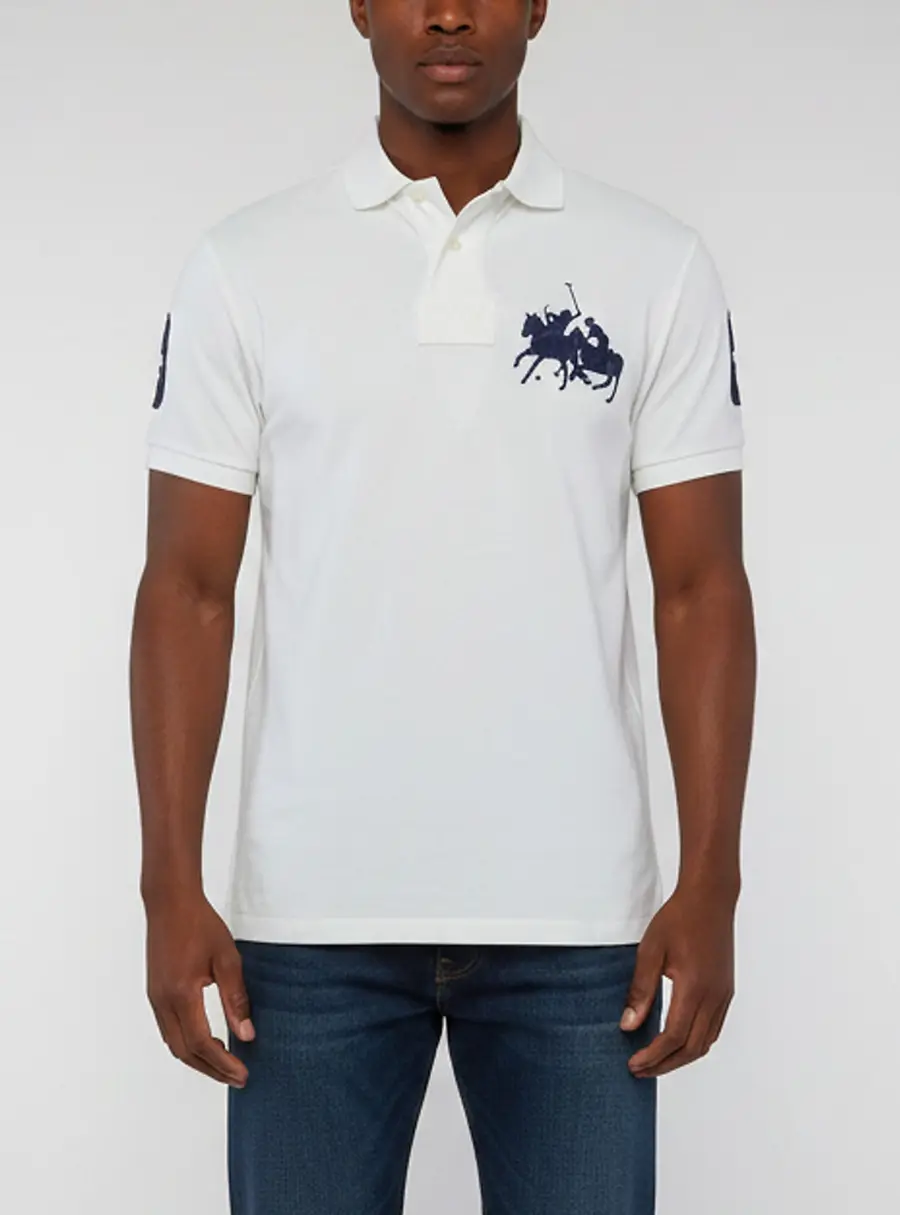 Polo Ralph Lauren White Cotton Pique Custom Fit Polo T-Shirt S