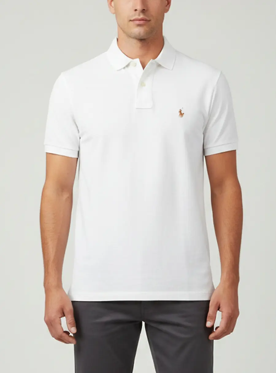 Polo Ralph Lauren White Cotton Pique Custom Fit Polo T-Shirt S