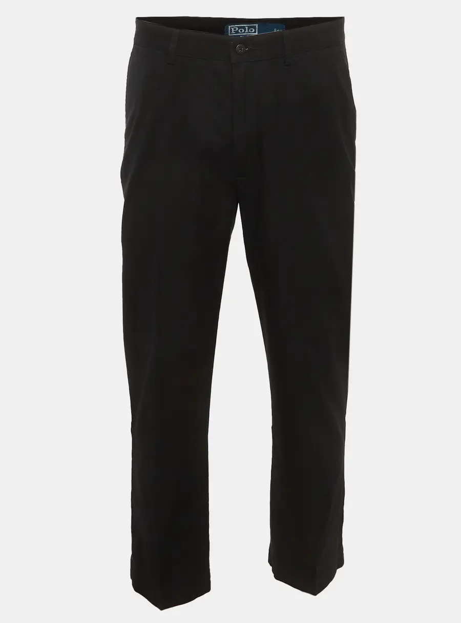 Polo Ralph Lauren Black Cotton Straight Fit Trouser M