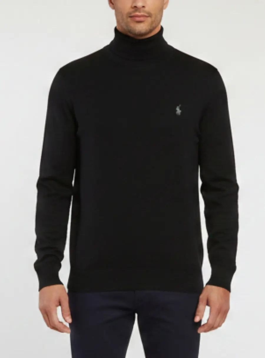 Polo Ralph Lauren Black Wool Turtle Neck Sweater XXL
