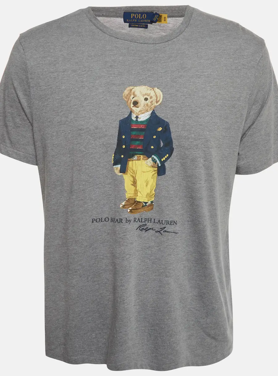 Polo Ralph Lauren Grey Printed Jersey Shirt Sleeve T-Shirt XL
