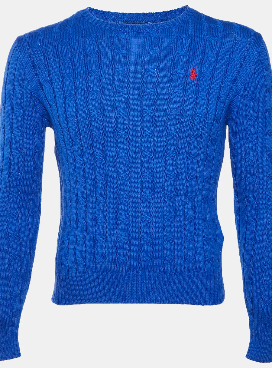 Polo Ralph Lauren Blue Cable Knit Long Sleeves Sweater M