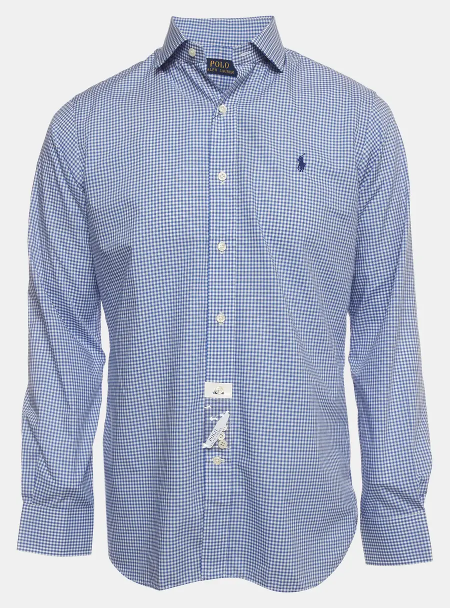 Polo Ralph Lauren Blue Check Cotton Long Sleeve Shirt S