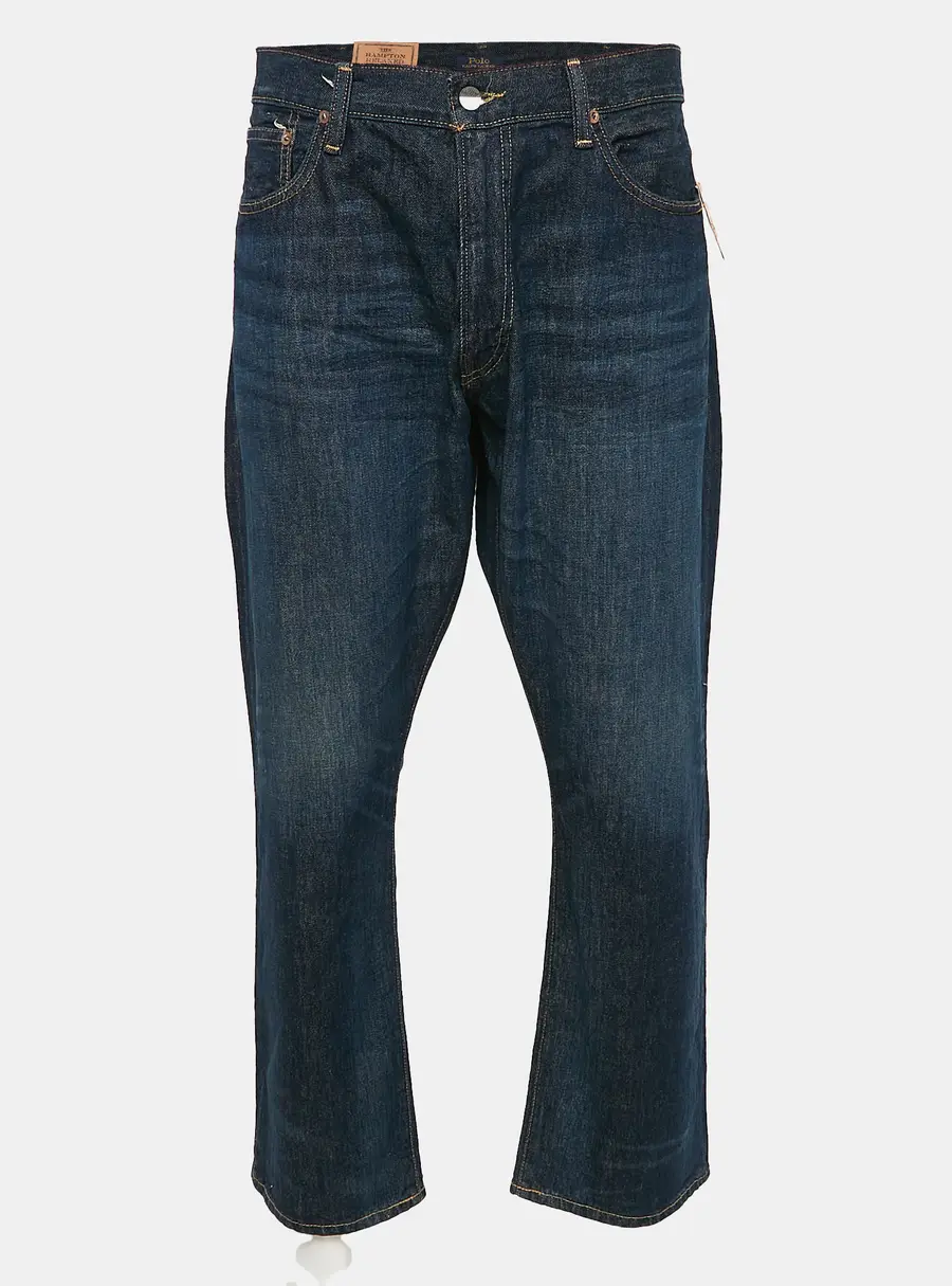 Polo Ralph Lauren Blue Denim Hampton Relax Fit Straight Jeans XXL Waist 38"