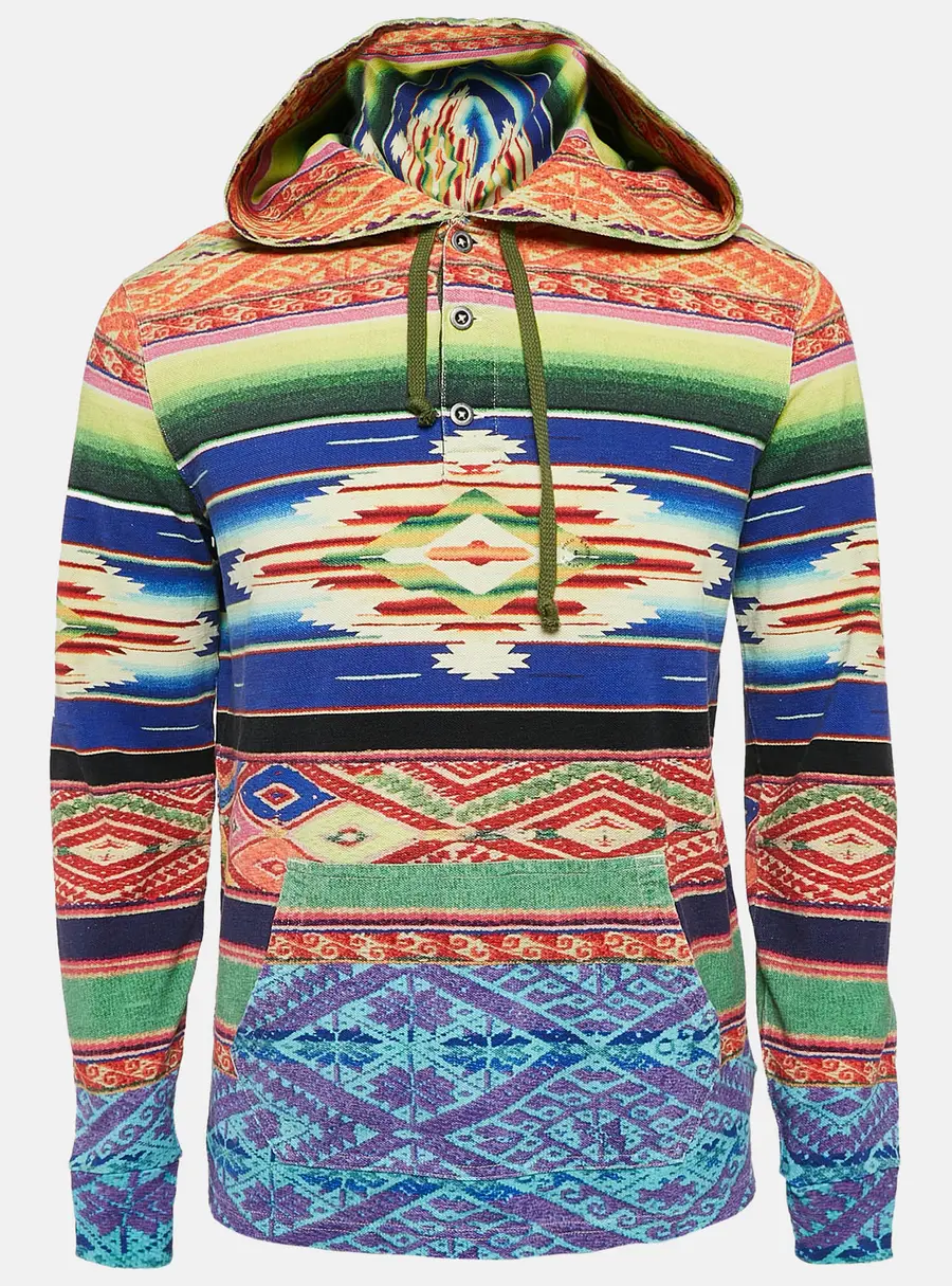 Polo Ralph Lauren Multicolor Printed Cotton Serape Hoodie S