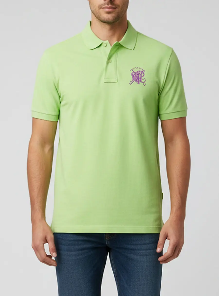 Polo Ralph Lauren Green Logo Embroidered Piqué Knit Polo T-Shirt S