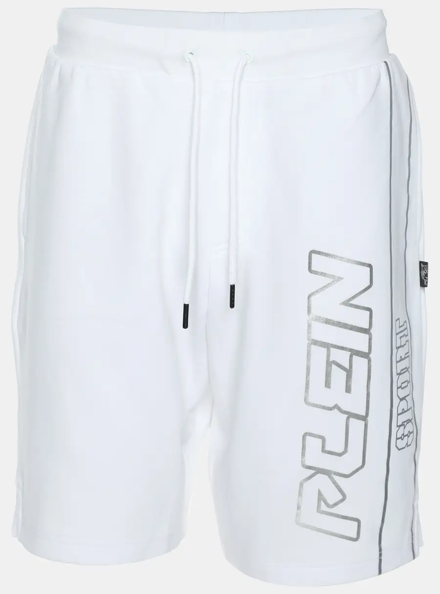 Plein Sport White Jersey Logo Printed Short M