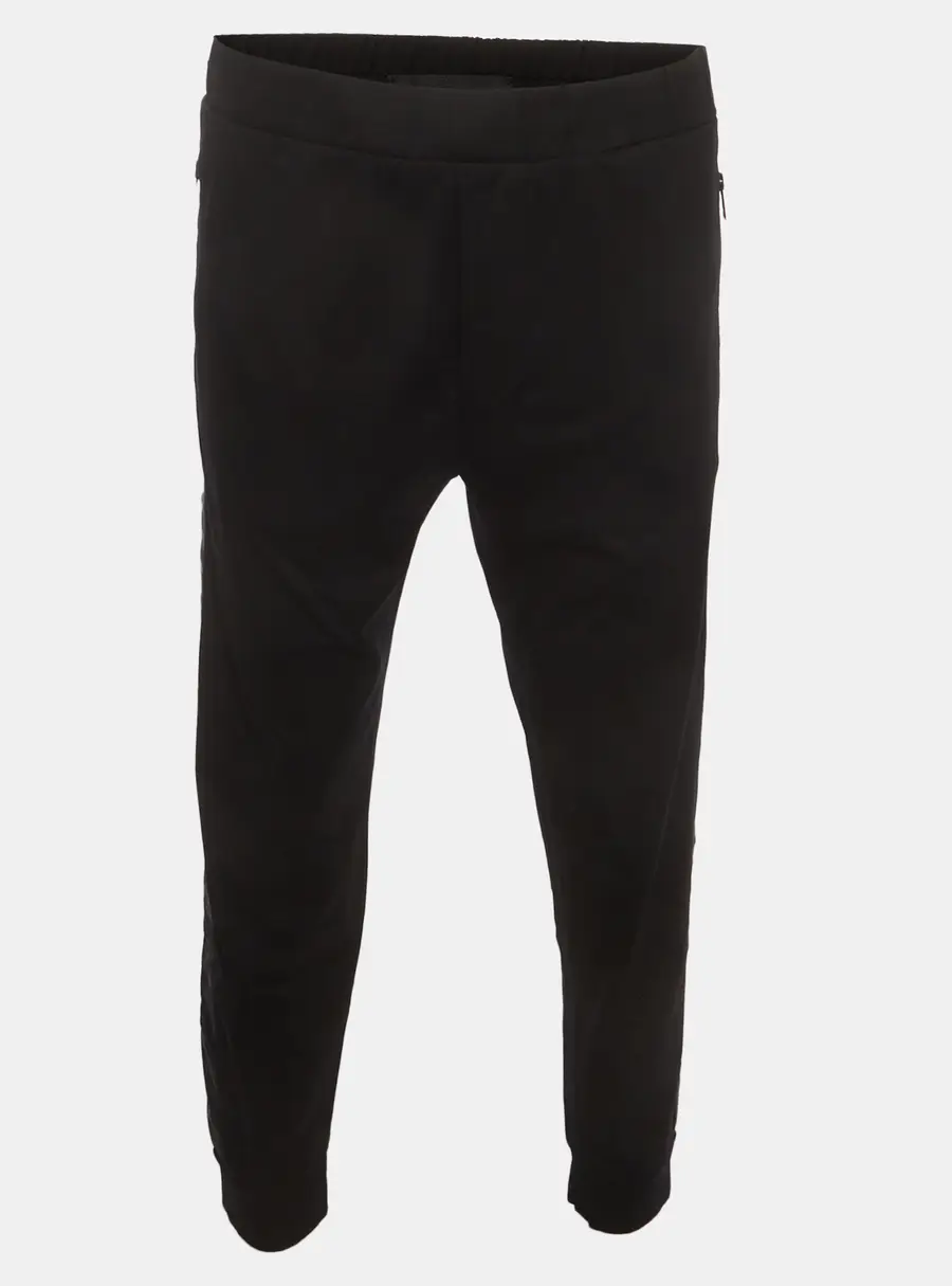 Prada Black Triangle Logo Detail Side Striped Cotton Track Pants XXXL