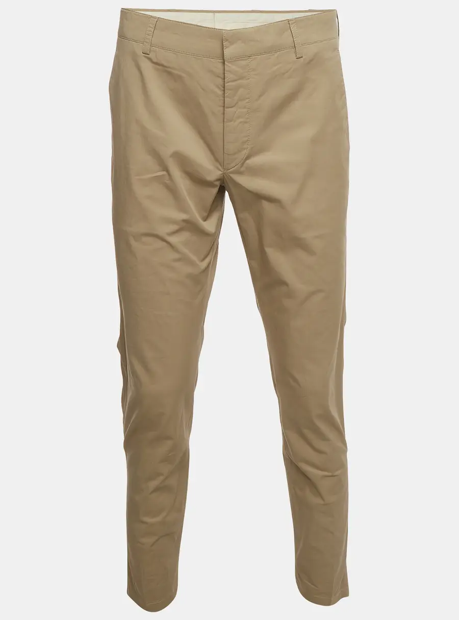 Prada Beige Stretch Cotton Straight Fit Trousers L